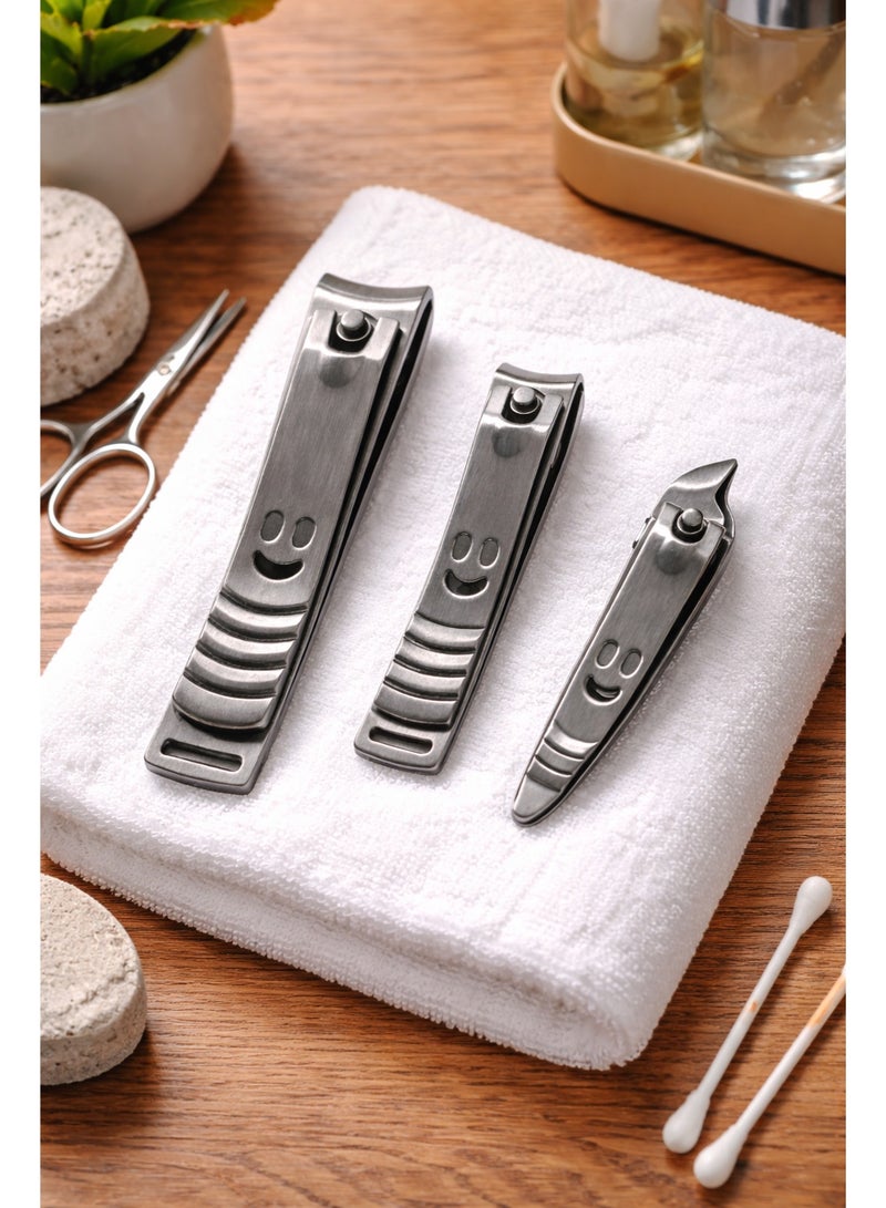 MAXLADY 3-Piece Nail Clipper Set with Slanted Trimmer – Stainless Steel Nail Cutters for Fingernails & Toenails – Home & Travel Use - Image 5